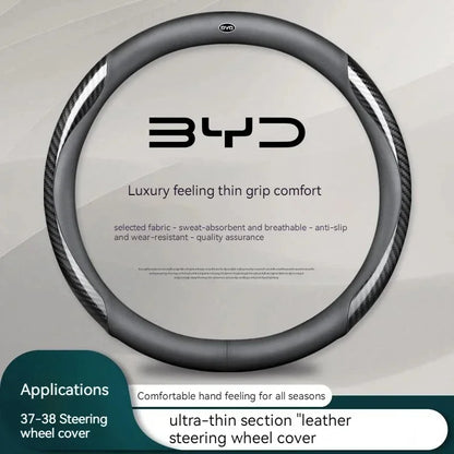 Genuine leather car steering wheel cover suitable for BYD Ato 3 Fa Feng Tang F3 E6 Yuan Song Plus EV F0 Qin Han Dolphin S6