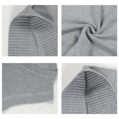 Mens &Womens V-Neck Cable Knit Sweater Vest Cotton Unisex Sleeveless Cricket Jumper for Spring Autumn Winter Golf Office Party