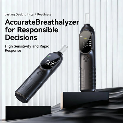 Alcohol Tester with Intelligent Sensor, Portable Breathalyzer for Driver with 4 BAC Units Adjustable ( Not Battery Included)