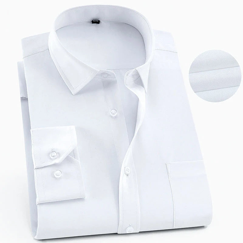 Men's Business Casual Shirts Purple Blue Cotton Regular Fit Long Sleeve Classic Plaid Striped Checked Social Work Dress Shirts