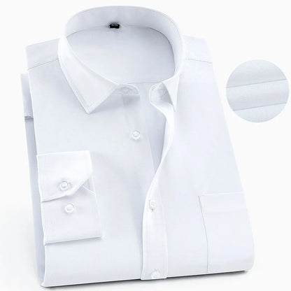 Men's Business Casual Shirts Purple Blue Cotton Regular Fit Long Sleeve Classic Plaid Striped Checked Social Work Dress Shirts