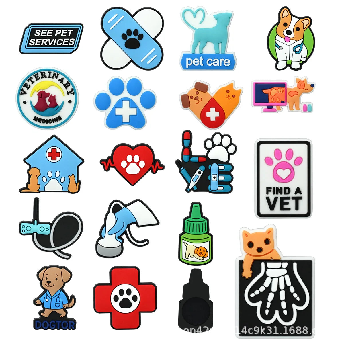 Pet hospital veterinarian Love dogs Shoes Charms DIY PVC Shoe bag Accessories Forenthusiasts Wristband Kids Party X-mas Gifts