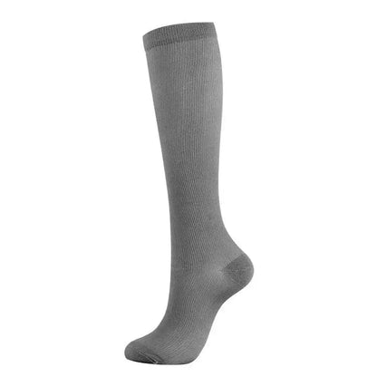HYSAIXIA brand Solid Color Unisex Compression Cocks Men Women Gray Black Blue Brown Bhite Apricot 15-20mmhg
