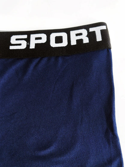 14-Piece Men's Polyester Mid-Waist Boxer Briefs Set (Sports Waistband, Multi-Size Options)-Men's Underwear