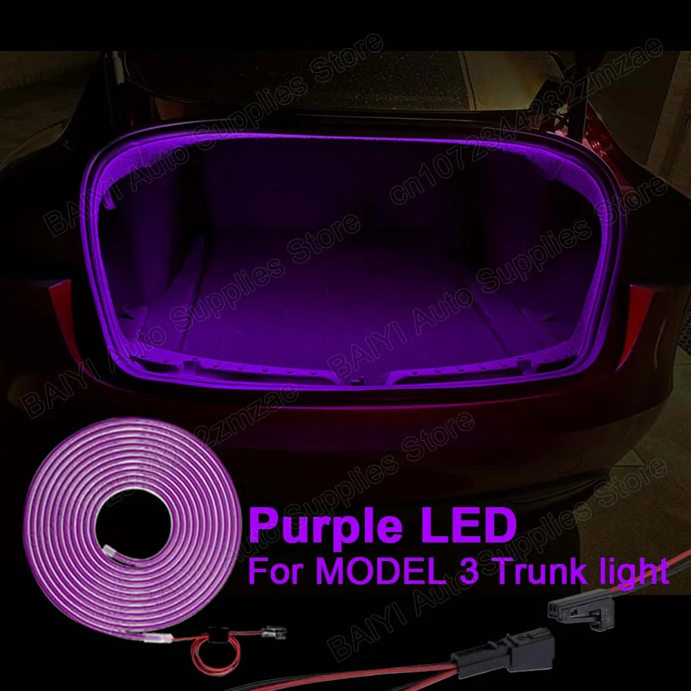 For Tesla MODEL 3 highland Car trunk light bar, Plug & play Rear luggage decoration lights, LED Car interior atmosphere light