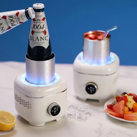 2 in 1 Electric Cooling Heating Cup Beverage Coffee Mug Warmer Cooler Mini Smart Refrigerator for Milk Drinks Thermos Cup 12V