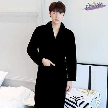 Thiened Long Pajamas Couples Flannel Spwear Coral Fce Home Clothes Men Women Robe Autumn Winter Nightgown Casual Sle