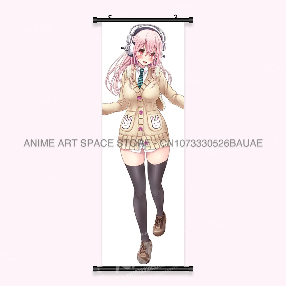 Video game Wall Artwork Canvas Scrolls Picture Anime Movie Role Poster Hanging Painting Print Home Decoration For SUPER SONICO