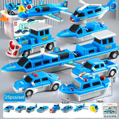 Magnetic Building Blocks Educational Toys For Children DIY Magic Train Truck Vehicle Plane Construction Engineering Excavator