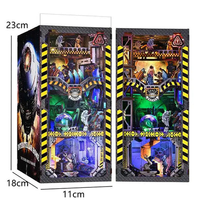 DIY Book Nook Kit Miniature Wooden 3D Puzzle Bookshelf Dollhouse Model Bookend Building Home Decoration For Christmas Gift