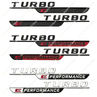 2024 New Letters Numbe TURBO E PERFORMANCE Emblem Car Fender Trim Badge Sticker For W206 C63s GLC63s Accessories