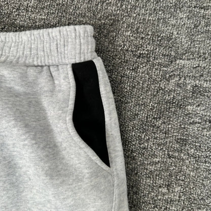 Mertra Classic Embroidered Logo Fleece Lined Loose Fit Straight Leg Casual Trousers Men Women Versatile Comfortable Long Pants