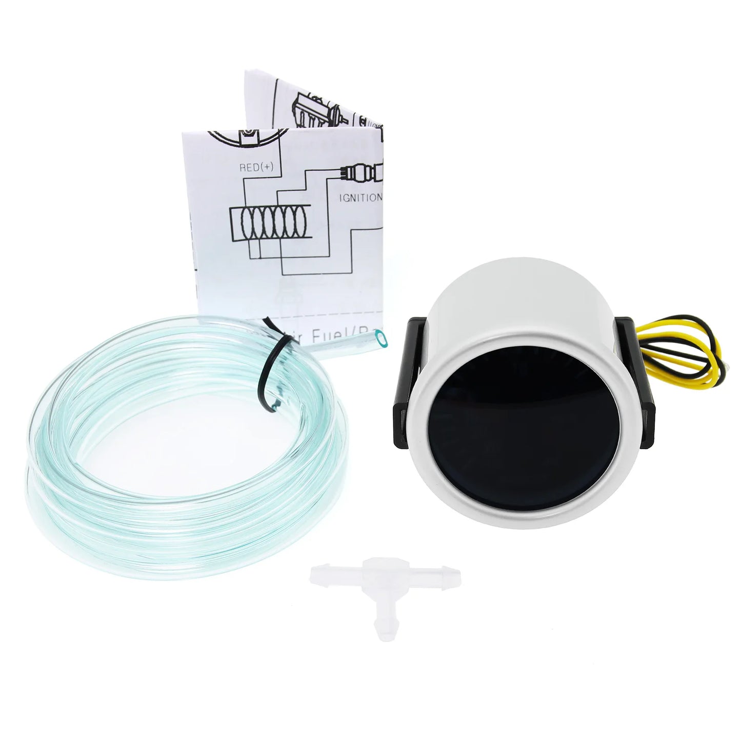 2 "52mm Turbo Boost Gauge 0~30PSI White LED Smoke Len -30in.Hg~0~30PSI Auto Turbo Boost Controller Kit Holder waterpipe