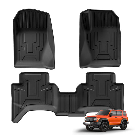 for GWM Tank 300 2024 2025 Car Floor Mats Cargo Liner Trunk/Backrest Mat TPE 3D All Weather Right Hand Drive Black
