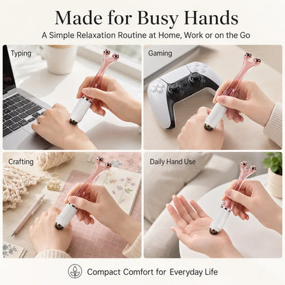 5-Ball Finger Massager 2-in-1 Hand Massage Roller for Fingers Palm Knuckles Wrist Portable Manual Self Care Tool