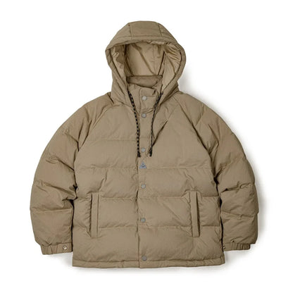 Maden Men's Winter Wide Quilting Seam Thickened Down Jacket White Duck Down Navy Blue Hooded Jacket High Density Fabric Warm Top