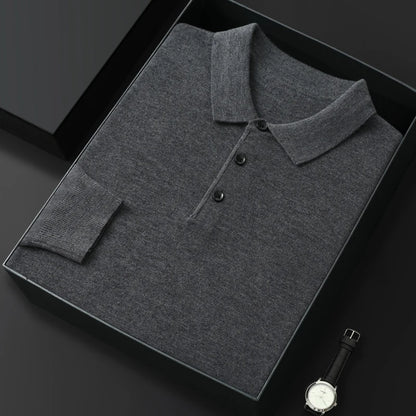 Cashmere sweater men's polo neck worsted wool long sleeve T-shirt business casual sweater pullover sweater bottoming sweater ZM-