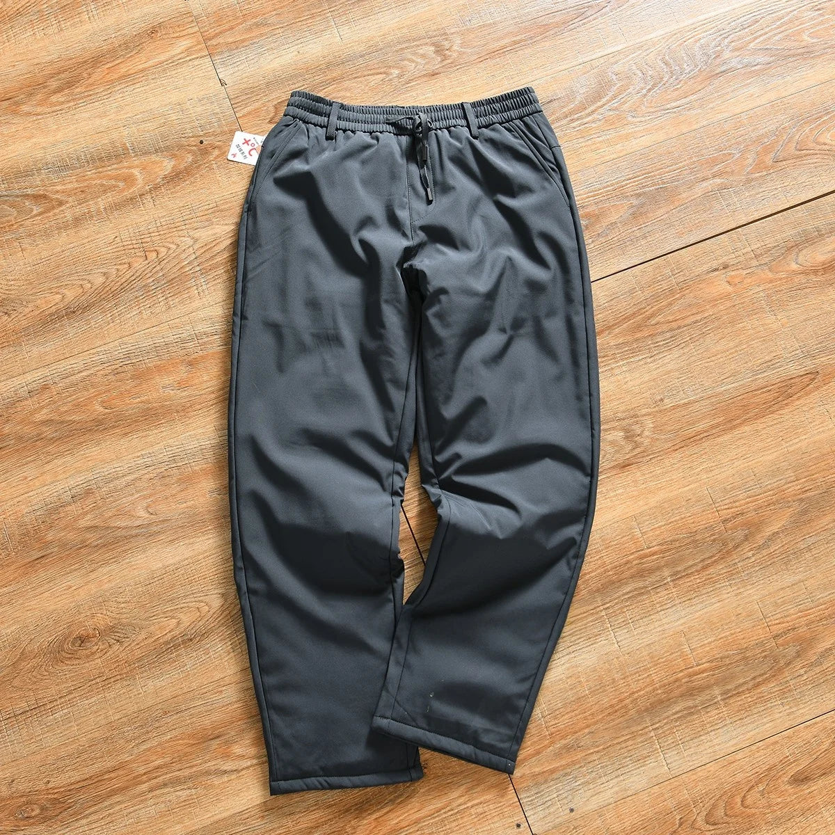 Thickened Fleece Lined Loose Straight Leg Cotton Pants for Men Winter Outdoor Sports Warm Self-Heating Casual Basic  Color