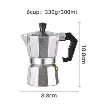 300ml/ 6 Cups Coffee Maker Moka Percolator Stove Top Espresso Latte Aluminum Pot
