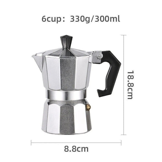 300ml/ 6 Cups Coffee Maker Moka Percolator Stove Top Espresso Latte Aluminum Pot