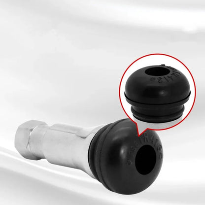 Chrome Aluminium Tubeless Tyre Valve Stems Dust Caps TR414/413 Snap in Wheel Tire Valve Stems Rubber Dustproof Cover