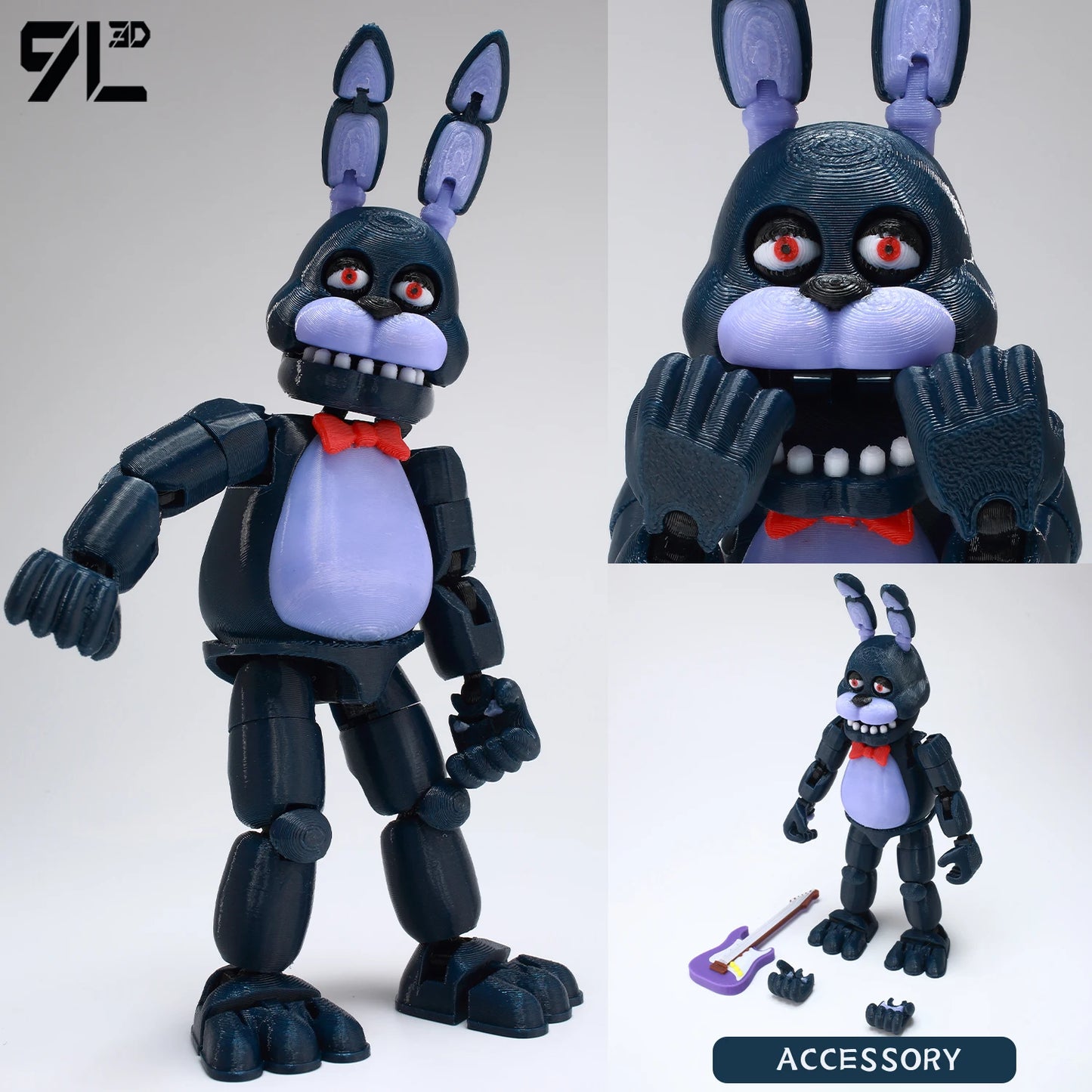9L3D Printed Horror Game FNAF Freddy Fazbear's Purple Guy Toy Action Figures Anime Model Lucky13 Dummy Titan13 Collectible Model
