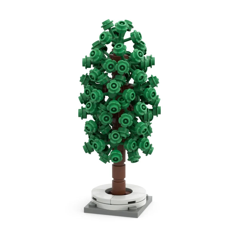 MOC Plant & Tree Parts: Green Grass, Pine Trees, Leaf Flowers & City Building Bricks Accessories - Assemble Blocks Kit