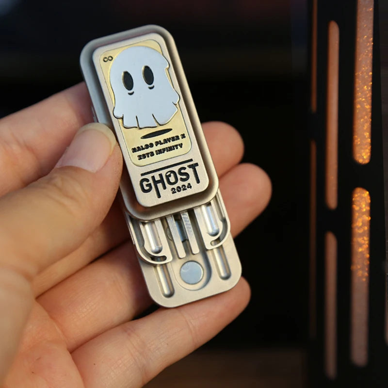 Ghost  Fidget Slider Tuning Fork Slider Metal Fidget Toys ADHD Anti-anxiety Office Desk Toys Adult Stress Relief Toys Kids Gifts