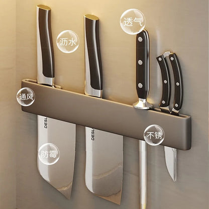 Modern Minimalism Wall-Mounted Kitchen Multi-Functional Shelf Simple Knife Holder Storage Organizer for Kitchen Knives