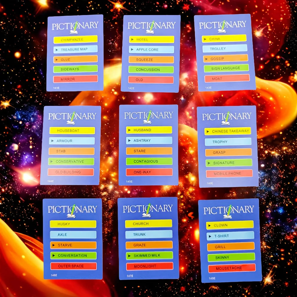 Pictionary (Party Version), a Game Specifically Designed for Parties, a Card Game, a Board Game, Suitable as a Gift (Colors May Vary Slightly)