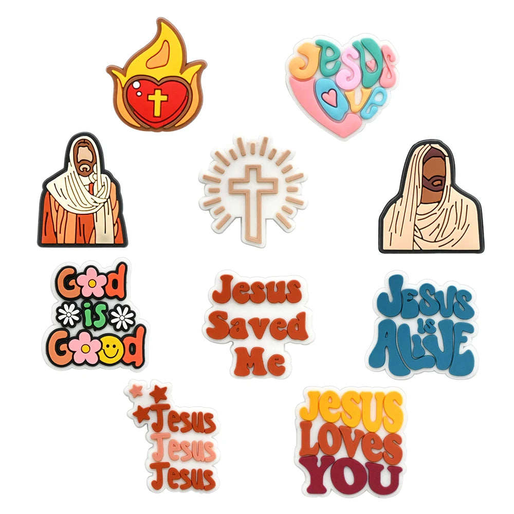 10-93PCS  God Jesu Shoes Charms DIY PVC Shoe Bag Accessories For religious belief Pendant Decoration Adult Kids  Gifts