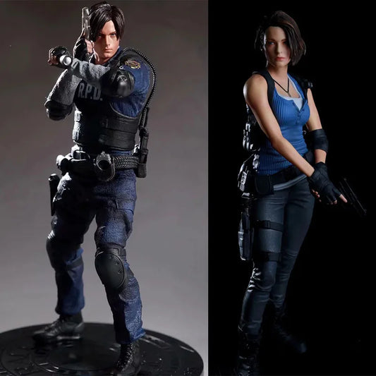 Action Figure 32cm Leon Kennedy Jill Valentine Zombie Hunter Anime Desk Decoration Gk Statue Toys Gift