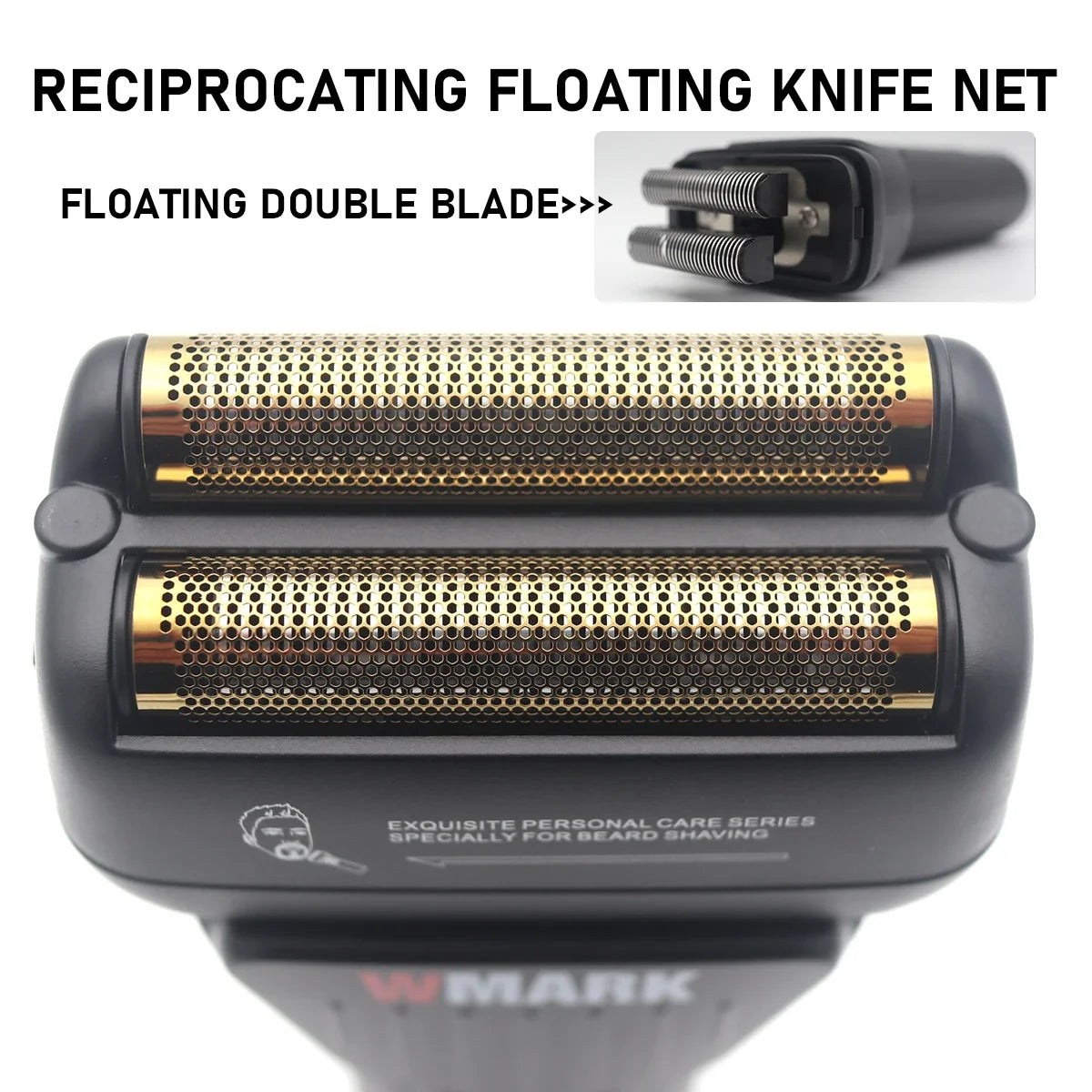 WMARK Shaver Professional Titanium Foil Rechargeable IPx6 Beard Trimmer 9000RPM Aluminum Housing Shaving Machine for Men NG-7982