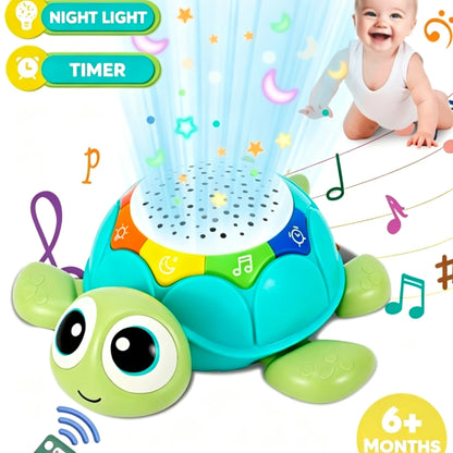 Musical Turtle Baby Toys Infant Light-up Projector Musical Tummy Time Toy Baby Crawling Toys Birthday Christmas Gift for Kids