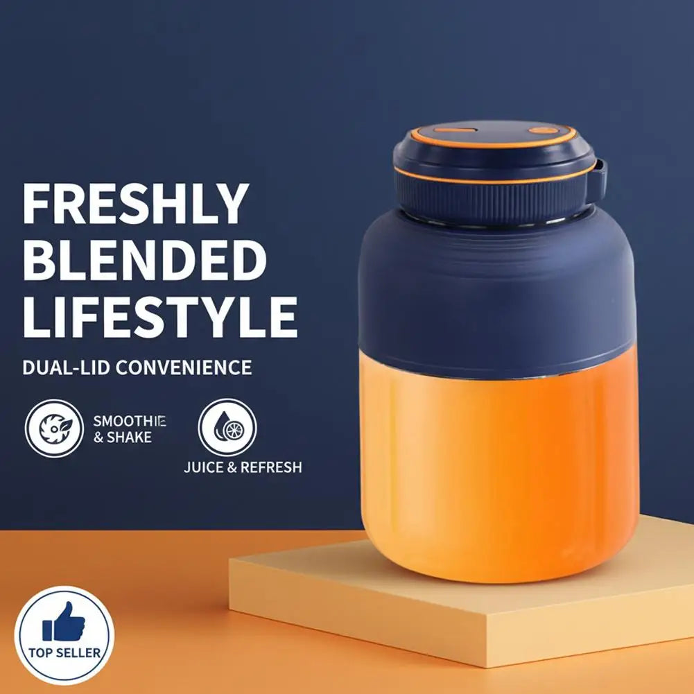 Portable Blender for Shakes and Smoothies Personal Size Juicer Cup Rechargeable Mini Fruit Mixer with Dual Lid for Travel Office