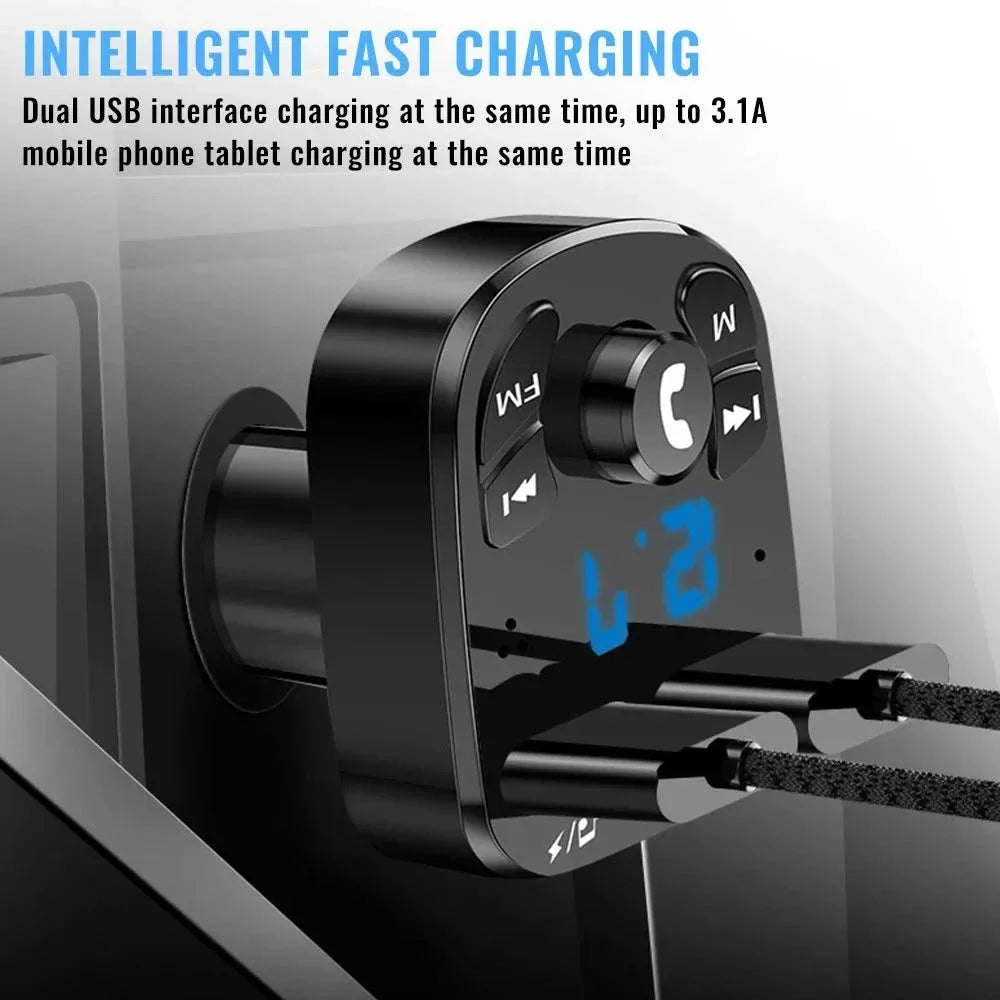1/2/4/6pcs Car Bluetooth Music Adapter FM Transmitter Receiver Car Kit MP3 Audio Player 3.1A USB Fast Charger Car Accessories