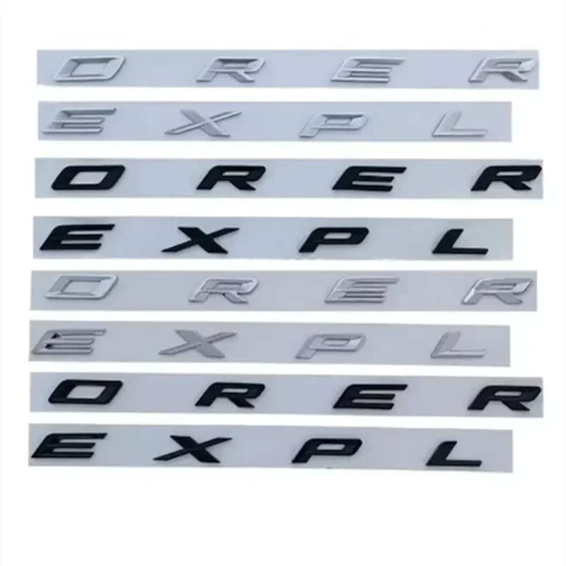 3D ABS Chrome Black Letters Explorer Logo Car Front Hood Emblem Bonnet Badge Sticker For Explorer 2011-2021