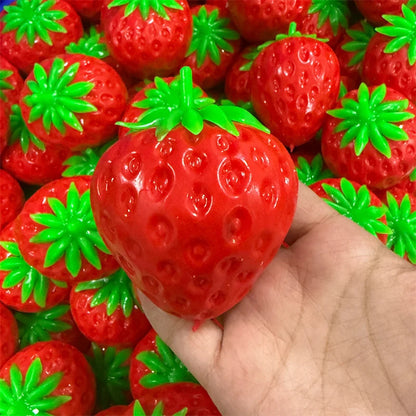 Strawberry Crunchy Stress Ball Squeeze Toy Crispy Squishy Fidget Toy Round Blocks Filled Decompression Sensory Toy Gifts