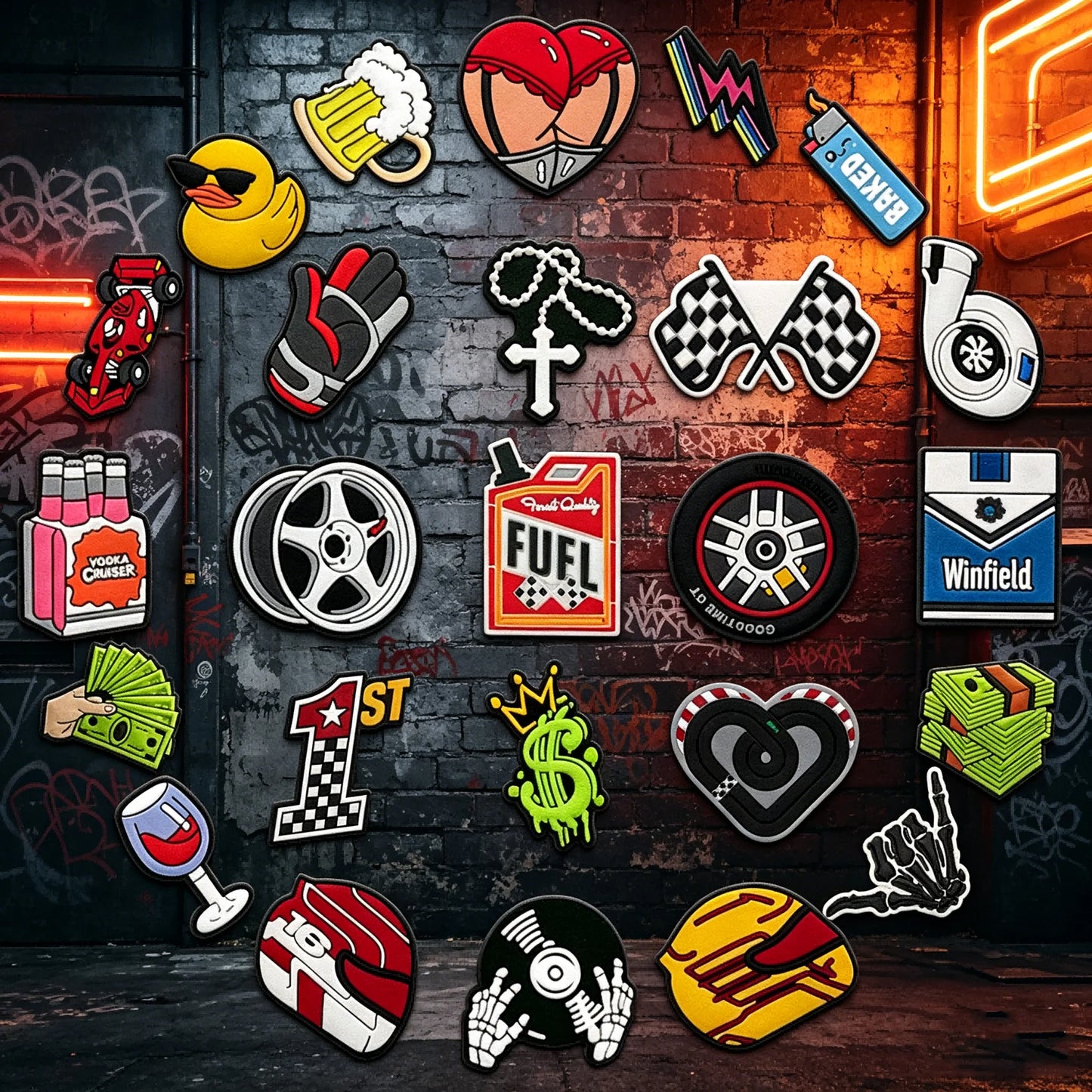 1/25PCS Cool Racing Shoe Charms Funny Beer Duck Money Shoe Decoration, Trendy Streetwear Accessories for Men Teens Party Gift