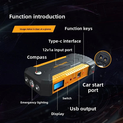 SUKIN Portable Jump Starter Car Battery for 12V Car/Truck/SUV/Motorcycle.Booster Jump Starter with LED Light and USB Port.점프스타터