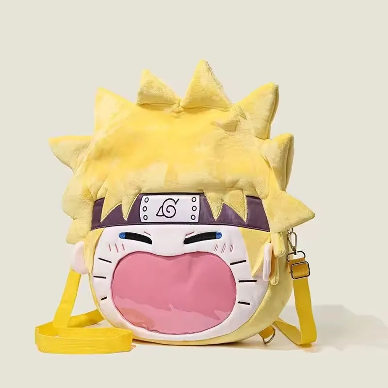 Cartoon Naruto Sasuke Backpack Anime Figure Gaara Itabag High-Capacity Travel Transparent Makeup Storage Bag Doll Toys Gifts