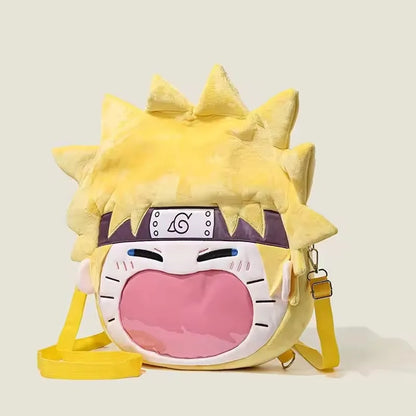 Cartoon Naruto Sasuke Backpack Anime Figure Gaara Itabag High-Capacity Travel Transparent Makeup Storage Bag Doll Toys Gifts