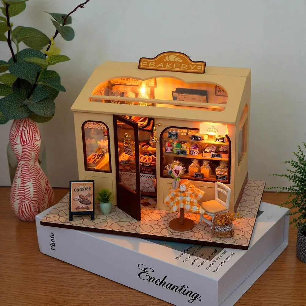 Diy  Doll House Miniature Wooden  Miniatures House Model Kit Birthday Toy Gifts