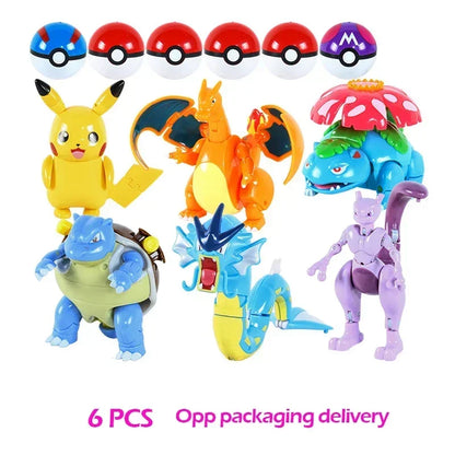 Hot Pokemon Figure Greninja Lucario Pokeball Gyarados Pikachu Dragonite Gengar Mew Venusaur Elf Poke Ball Toy Kids Birthday Gift