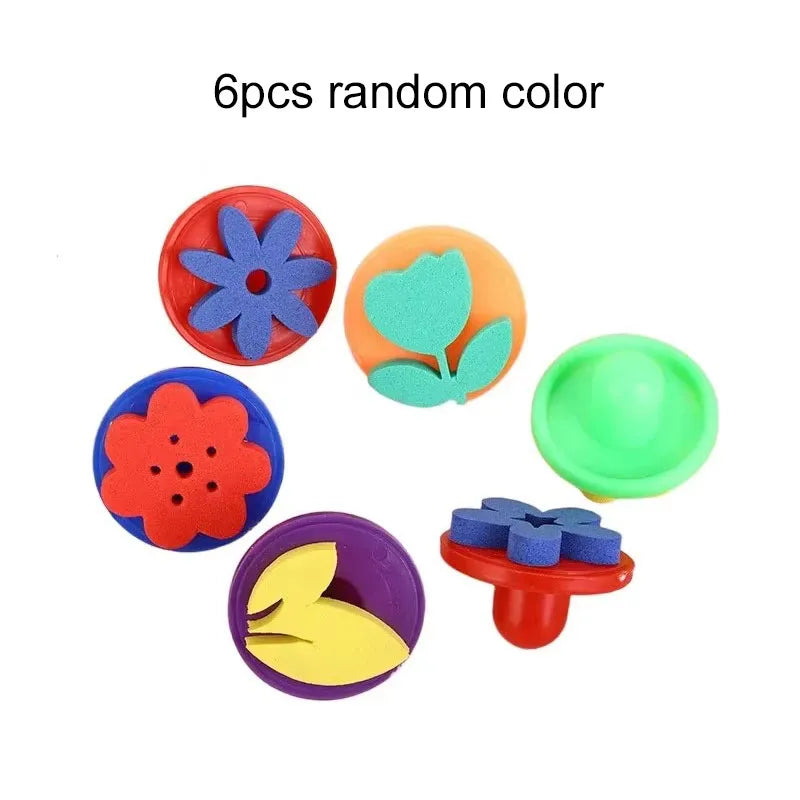 Children Drawing Sponge Brush Toys Art Craft Halloween Drawing Graffiti Tools Teaching Incentive Supplies Roller Seal Stamp TMZ