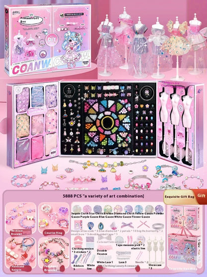 Girls' bracelets Beaded handmade DIY Jewelry Materials Toys Children's Indoor Interactive Puzzle Christmas Birthday Gifts