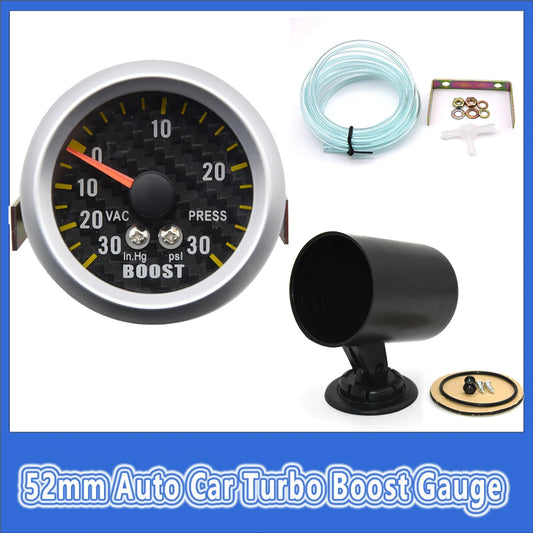 -30~30 PSI Auto Car Turbo Boost Gauge + Sensor with Gauge Pod Holder for 4/6/8 Cylinder Gasoline Car Car Accessories