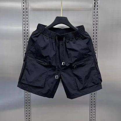 Loose Fit Men's Summer Workwear Shorts Casual Sporty Five Inch Length Trousers Comfortable Breathable Youth Fashion Green