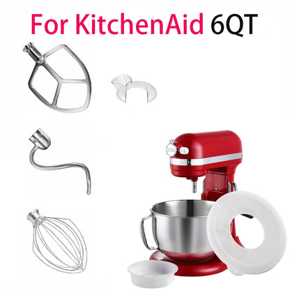 For Kitchenaid5 6 7 Quart Mixer Aid Attachment Parts AccessoriesStand Mixer Wire Whip& Dough Hook&Mixer Aid Paddle