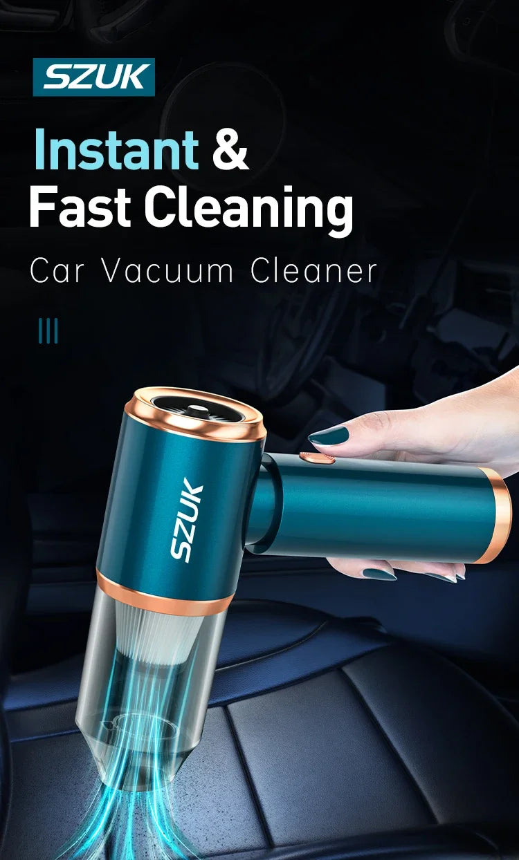 SZUK Mini Car Vacuum Cleaner 165000Pa Powerful Vacuum Cleaner Strong Suction Handheld Portable Wireless Vacuum Cleaner for Car